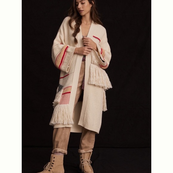 Anthropologie NWT Fringed Duster Cardigan Size All.***Coming soon*** - Picture 4 of 9